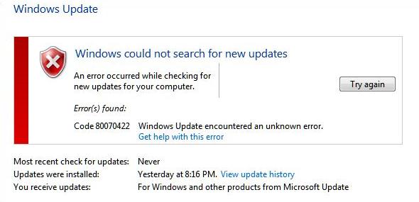 Сброс настроек службы обновлений Windows Update
